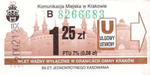 Bilet Kraków 1,25