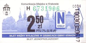 Bilet Kraków 2,50