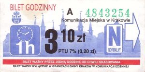 Bilet Kraków 3,10
