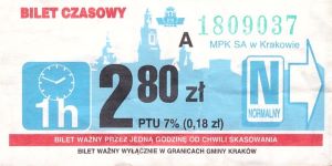 Bilet Kraków 2,80