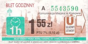 Bilet Kraków 1,55