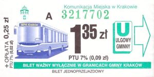 Bilet Kraków 1,35