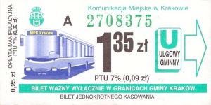 Bilet Kraków 1,35