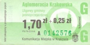 Bilet Kraków 1,70 + 0,25