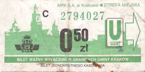 Bilet Kraków 0,50
