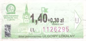 Bilet Lębork 1,40+0,30