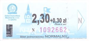 Bilet Lębork 2,30+0,30