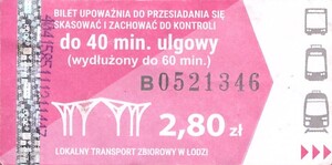 Bilet Łódź 