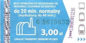 Bilet Łódź Niebieski