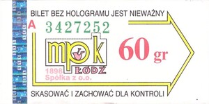Bilet Łódź 60