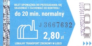 Bilet Łódź Niebieski 2,80