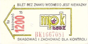 Bilet Łódź 1200