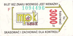 Bilet Łódź 3000