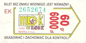 Bilet Łódź 60/6000