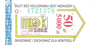 Bilet Łódź 50/5000