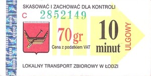 Bilet Łódź 70