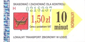 Bilet Łódź 1,50