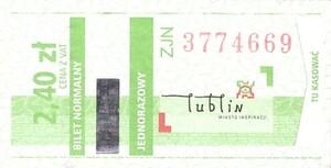 Bilet Lublin 2,40