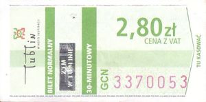 Bilet Lublin 2,80
