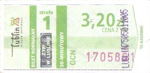 Bilet Lublin 3,20