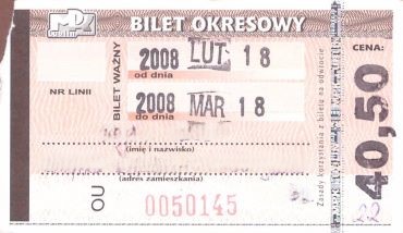 Bilet Lublin 02,2008 40,50