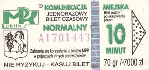 Bilet Lublin 70/7000