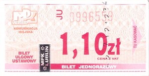 Bilet Lublin 1,10
