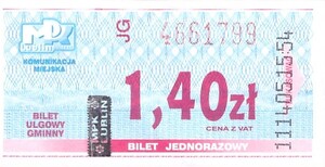 Bilet Lublin 1,40