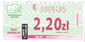 Bilet Lublin 2,20
