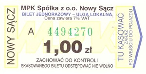 Bilet Nowy Sącz 1,00