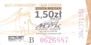 Bilet Nowy Sącz 1,50