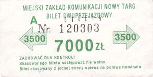 Bilet Nowy Targ 7000