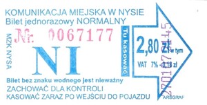 Bilet Nysa 2,80