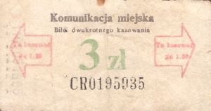 Bilet ogolnopolski 3 CR