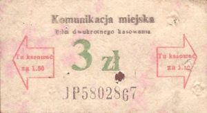 Bilet ogolnopolski 3 JP