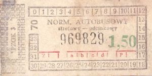 Bilet ogolnopolski 1,50 70