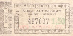 Bilet ogolnopolski 1,50 71