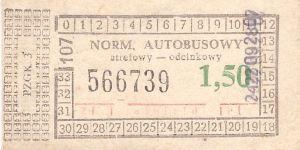 Bilet ogolnopolski 1,50 107