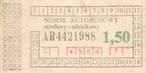 Bilet ogolnopolski 1,50 AR