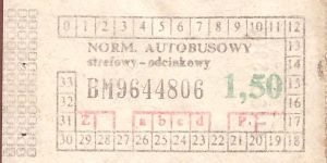 Bilet ogolnopolski 1,50 BM