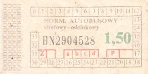 Bilet ogolnopolski 1,50 BN