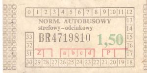 Bilet ogolnopolski 1,50 BR