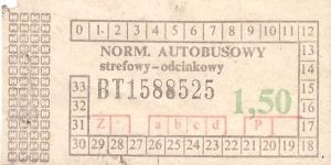 Bilet ogolnopolski 1,50 BT