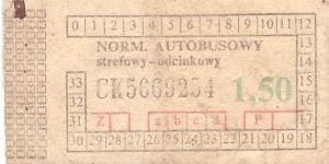 Bilet ogolnopolski 1,50 CK