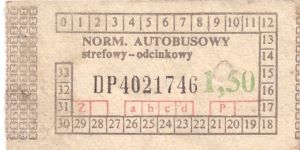Bilet ogolnopolski 1,50 DP