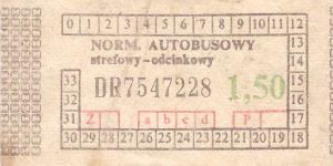 Bilet ogolnopolski 1,50 DR