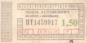 Bilet ogolnopolski 1,50 DT