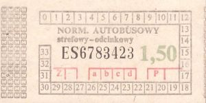 Bilet ogolnopolski 1,50 ES