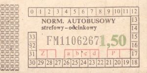 Bilet ogolnopolski 1,50 FM