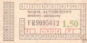 Bilet ogolnopolski 1,50 FR